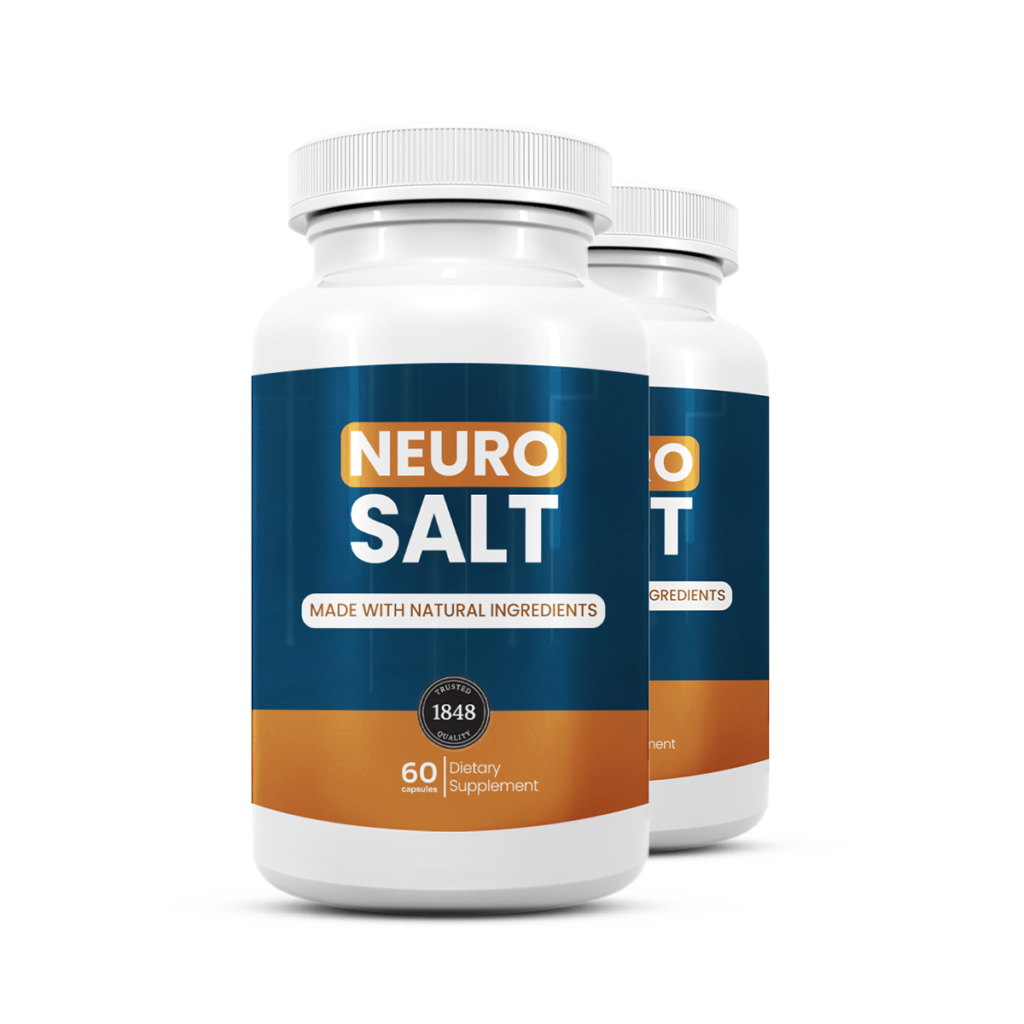 Two bottles of Neuro Salt nootropic supplement for 60 days of cognitive support and focus.