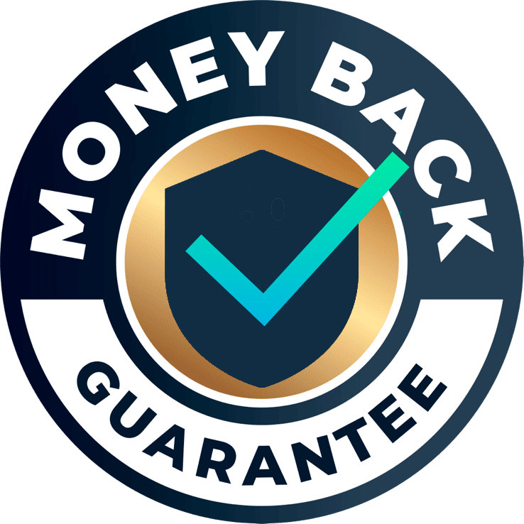 Visiflora 60-day satisfaction guarantee seal, offering a full refund if the customer does not see results.